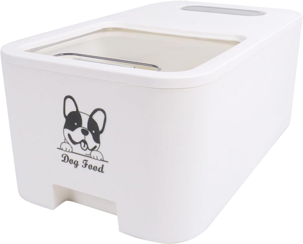 10Lbs Dog Food Storage Container,Pet Food Container with Rolling Wheels & Sliding Lid,BPA Free Plastic Storage Bin For Dog Food Kibble with Measuaring Cups-Rodent proof