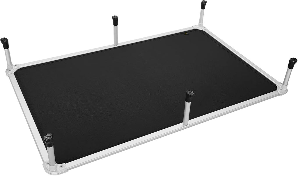 Veehoo Chew Proof Elevated Dog Bed - Cooling Raised Pet Cot - Silver Aluminum Frame and Durable Teslin Mesh Fabric, Unique Designed No-Slip Feet for Indoor or Outdoor Use, Black, XX-Large, CWC2003