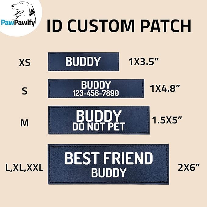 PawPawify Custom No Pull Dog Harness with Name and Phone Number, Heavy Duty Personalized Pet Vest to Prevent Tugging, Pulling, or Choking, Training and Walking (New Purple, XS (5-9LBS))