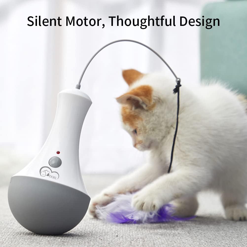 DOEL Interactive Cat Feather Toys, Automatic Cat Toy for Indoor Cats, Electronic Cat Exercise Toys, Gift for Adult & Kitten Cats