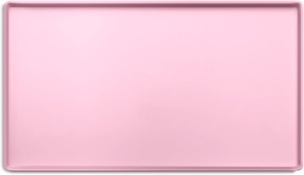 CatGuru Cat Food Mat, Small & Large Pet Feedingd Mat, 100% Waterproof Cat Mats for Food and Water, Silicone Mats for Pet Bowls, Non-Slip Placemat for Water Bowl or Fountain (Small, Pink)