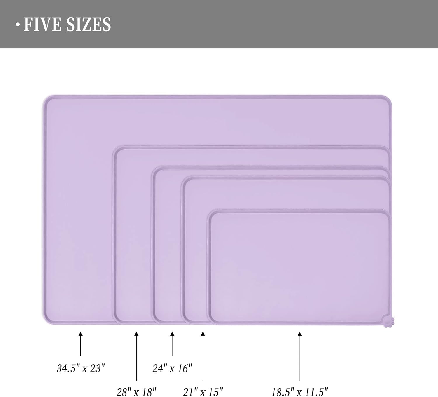 Waterproof Pet Feeding Mat with High Raised Edges, Heavier and Thicker Placemats for Cat Dog Water Bowl with BPA Free, Dogs Cats Food Mats for Messy Drinkers to Prevent Spill and Protect Floors