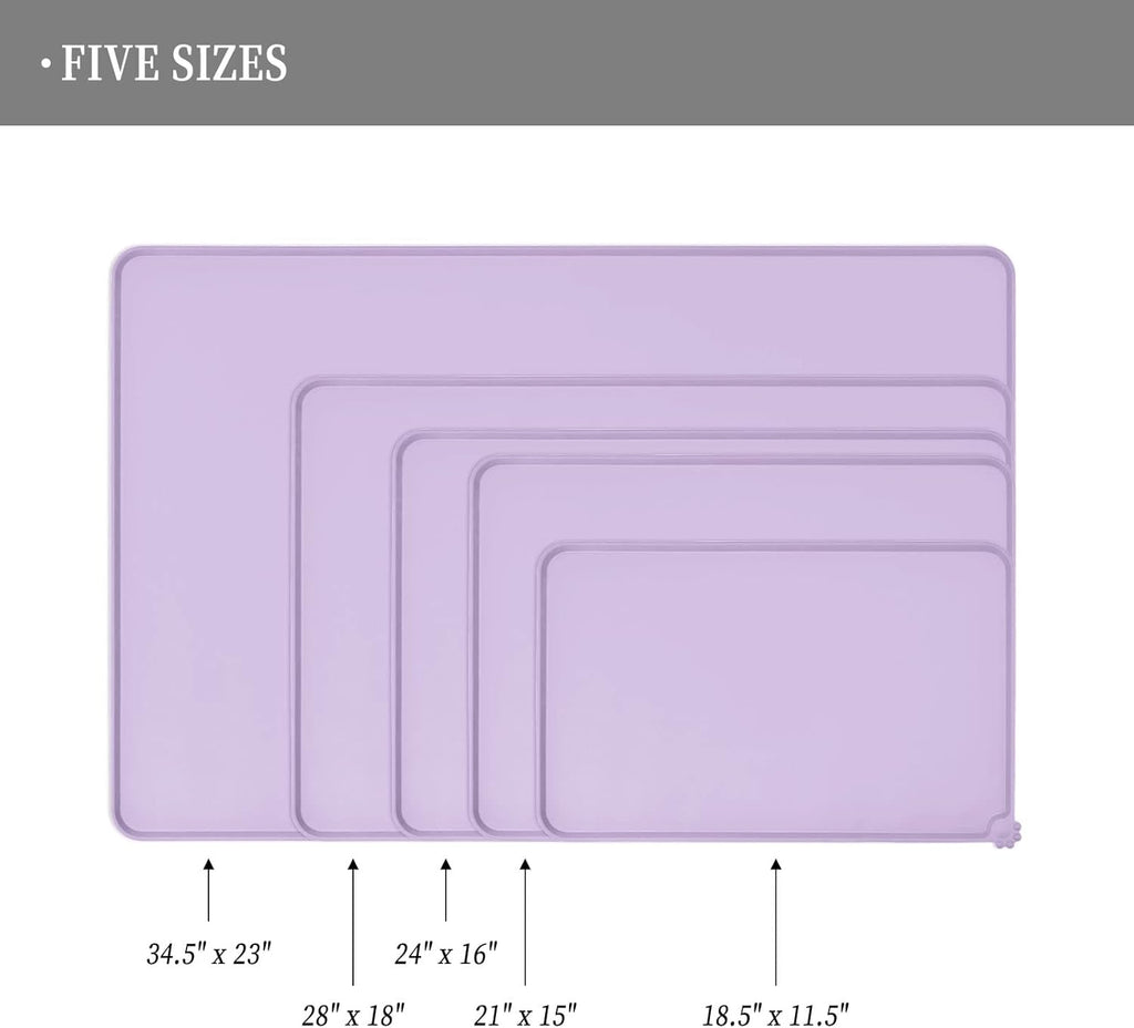 Waterproof Pet Feeding Mat with High Raised Edges, Heavier and Thicker Placemats for Cat Dog Water Bowl with BPA Free, Dogs Cats Food Mats for Messy Drinkers to Prevent Spill and Protect Floors