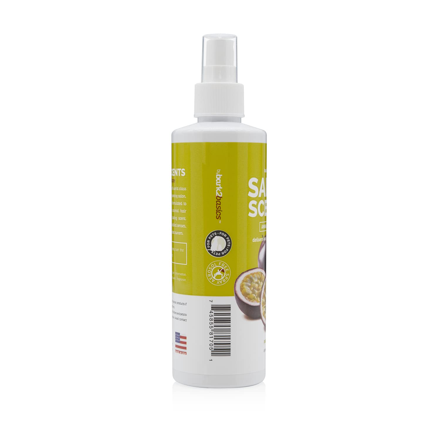 Bark2Basics Salon Scents Pet Grooming Cologne - 8 oz, Natural Professional Groomer Perfume for Dogs and Cats, Long Lasting, Deodorizing, Conditioning (Passion Fruit)