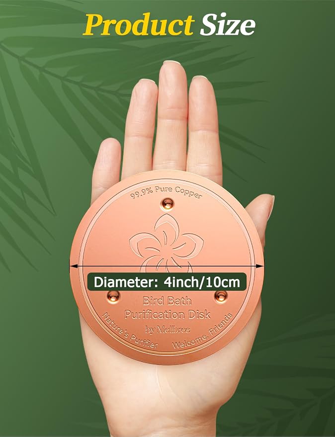 Mellbree Bird Bath Copper Disk, 0.6mm Reinforced 99.99% Pure Copper Cleaning - Image 7