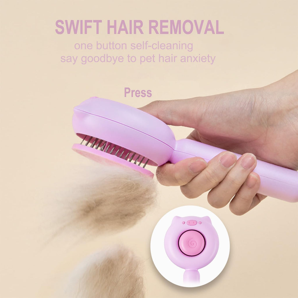 Cat Brush Dog brushes with Release Button for Shedding Grooming, fit for Long or Medium Haired Cats, Lightweight Skin Friendly Pet Brush Hair Removal Comb Brushes for Kitten
