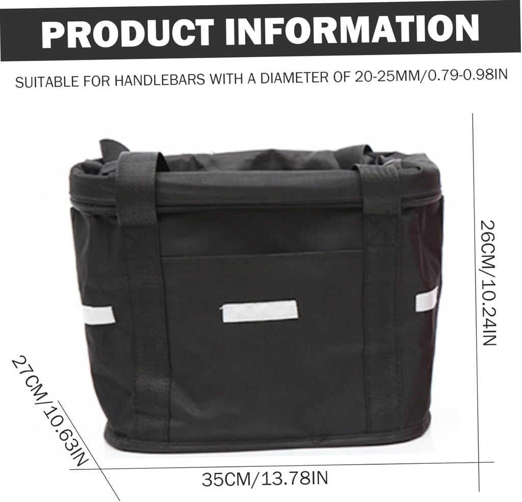 Bike Basket, 10kg Storng Bearing Foldable Bike Front Basket, Removable Dog Carrier for Handlebar, Machine Washable