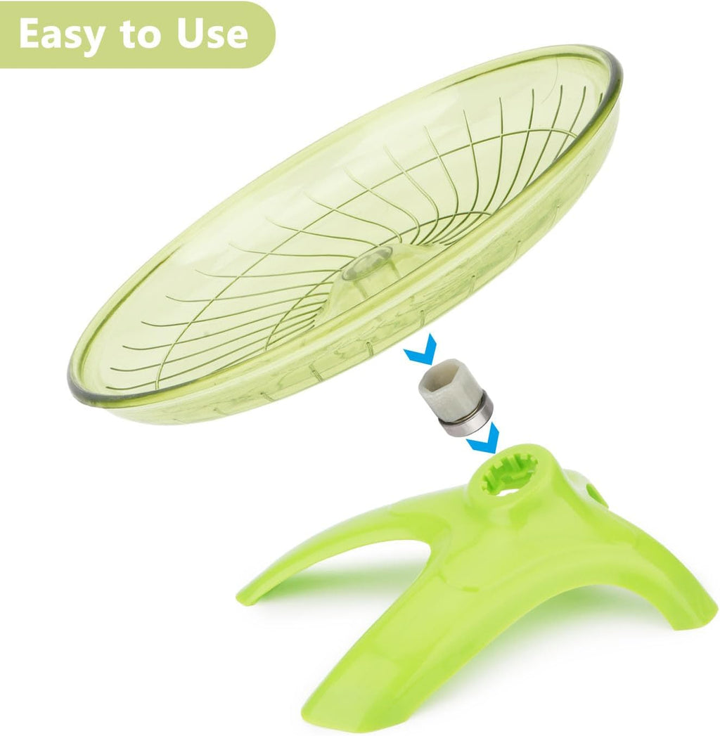 Hamster Wheel Flying Saucer Silent Exercise Wheel Running Wheel for Hamsters, Gerbils, Mice and Other Small Pets, Silent Hamster Running Wheel (Green)