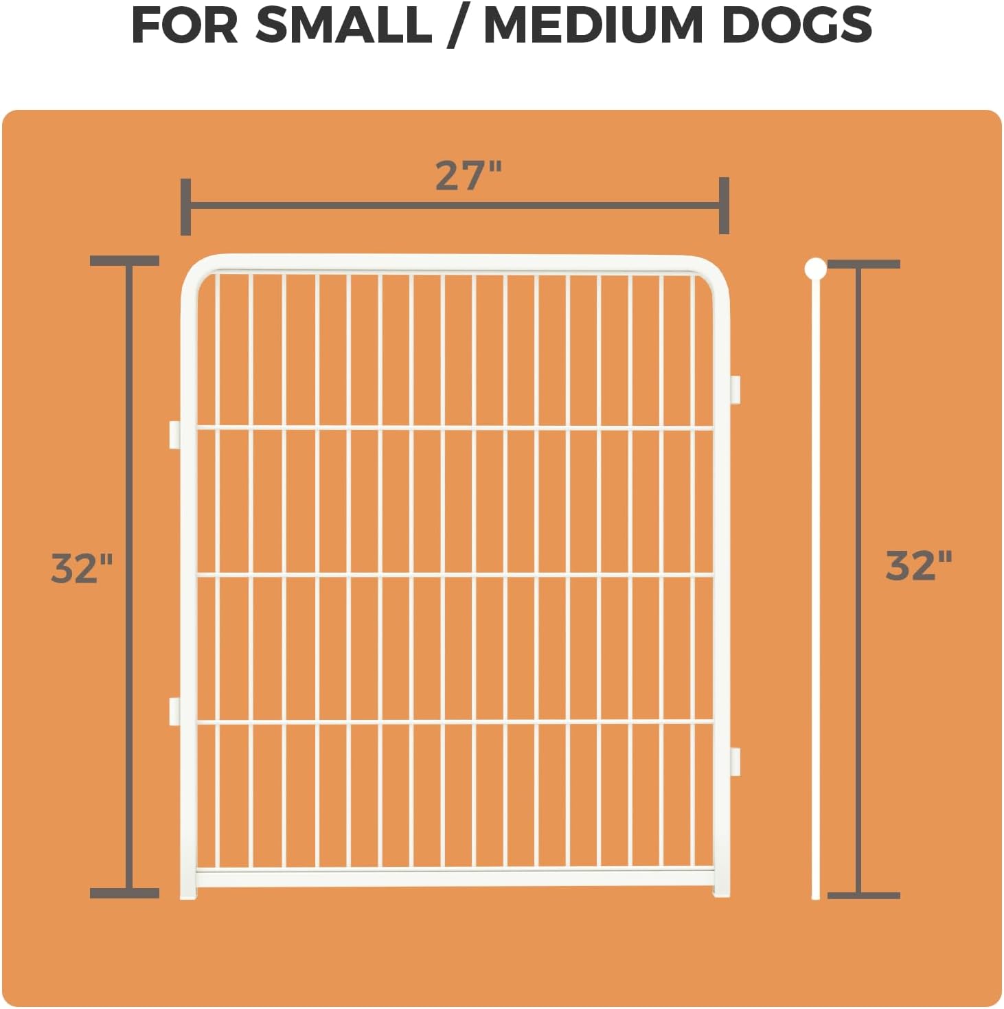 FXW Homeplus Unleashed Indoor Dog Playpen - Stress-Free and Safe Play, Heavy Duty 32 Inch 2 Wire Panels Dog Pen for Puppy and Small Dogs, White│Patented