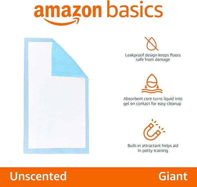 Amazon Basics Heavy Duty Dog and Puppy Pee Pads, Leak-Proof 5-Layer Super - Image 2