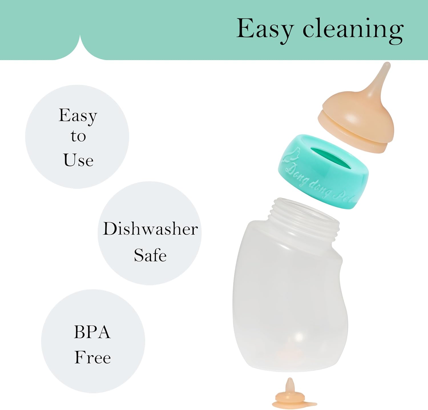 Pet Feeder Bottle,Silicone Feeding Nipple and Syringes for All Breed of Puppies and Other Animals Dongdong pet