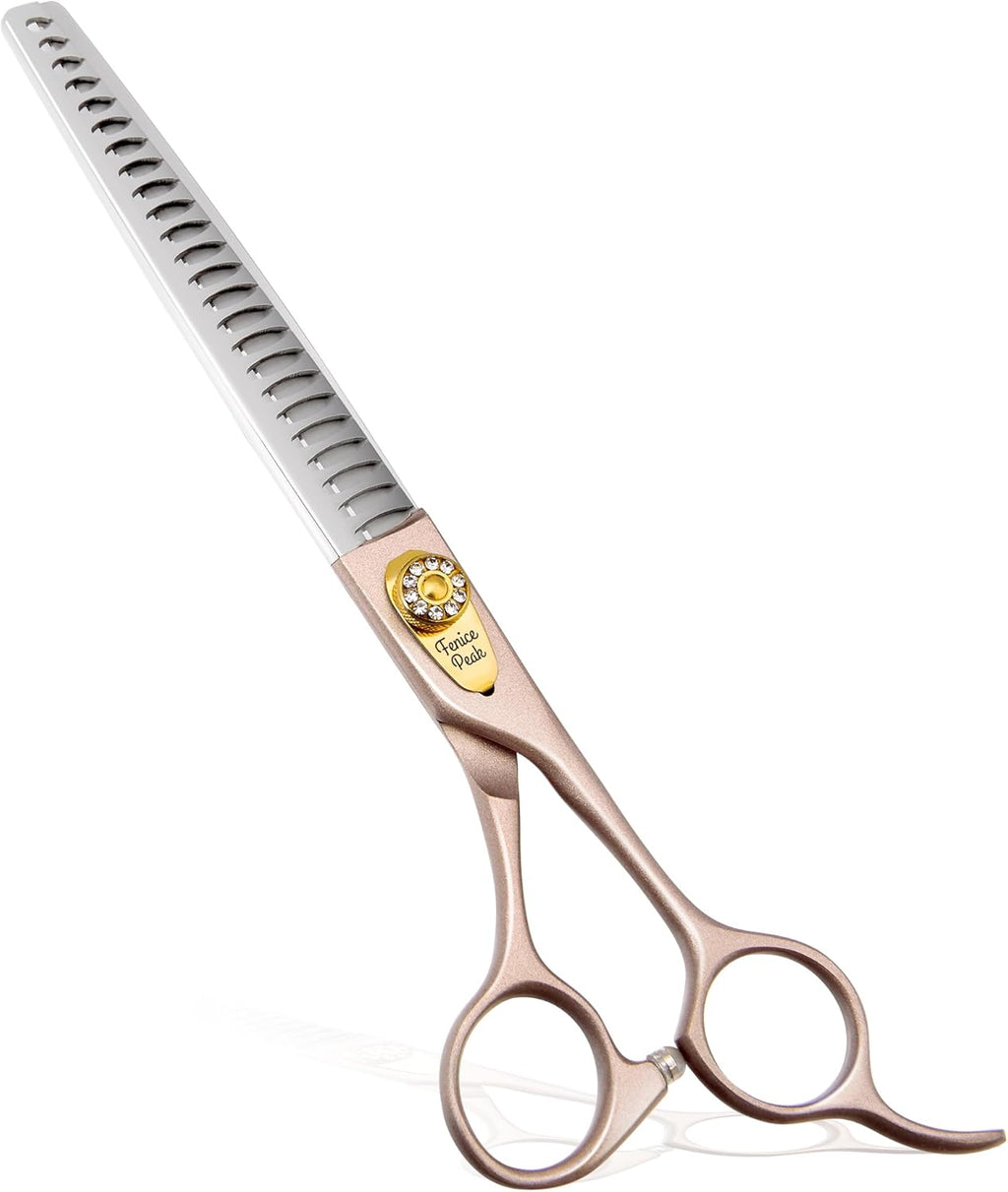 Fenice Peak Thinning Shears for Dogs and Cats Pet Grooming Scissors Chunkers Shears 440C Stainless Steel Professional Dog Trimming Scissors 7''