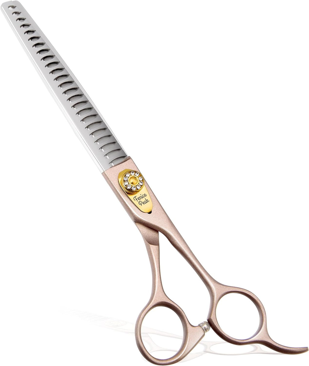 Fenice Peak Thinning Shears for Dogs and Cats Pet Grooming Scissors Chunkers Shears 440C Stainless Steel Professional Dog Trimming Scissors 7.5''