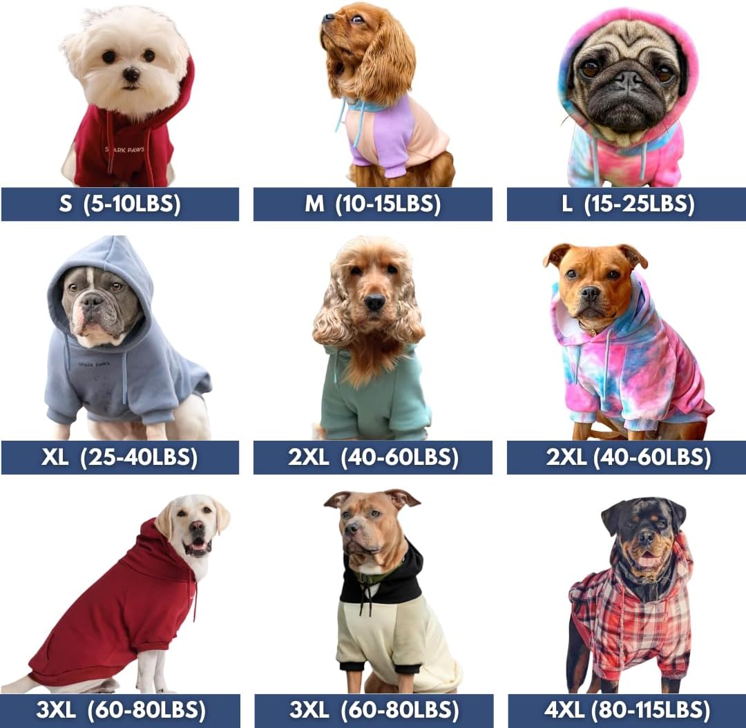 Spark Paws Dog Hoodie – Premium Dog Sweater for Small, Medium, and Large Dogs | Warm Outfits for French Bulldogs, Pitbull, Puppy, Winter Jacket Alternative - Cyber Punk - M
