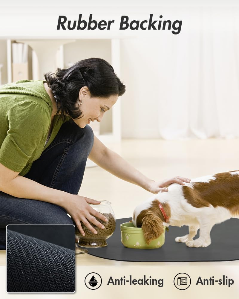 Absorbent Dog Food Mat-Dog Mat for Food and Water Bowl, Quick Dry Pet Food Mat, No Stains Cat Feeding mat, Pet Accessories Pet Supplies Mat-Cat Water Bowl Mat for Messy Drinkers