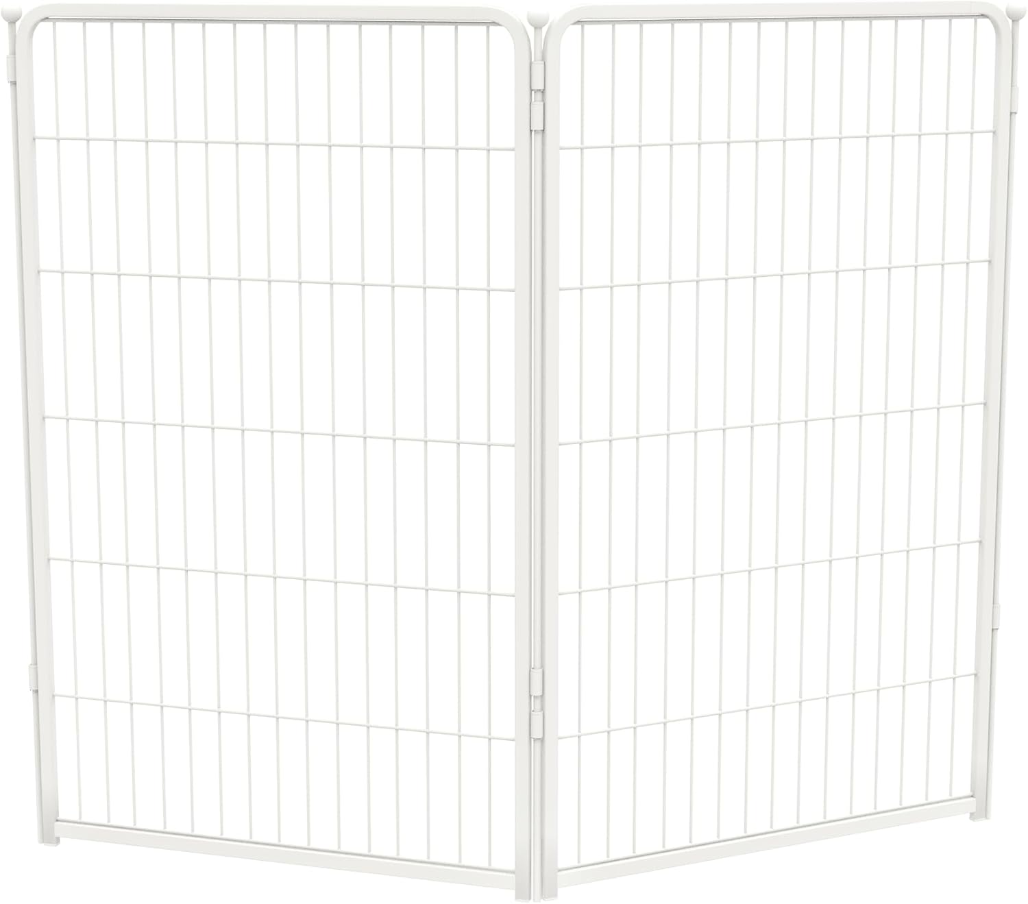 FXW Homeplus Unleashed Indoor Dog Playpen - Stress-Free and Safe Play, Heavy Duty 45 Inch 2 Wire Panels Dog Pen for Large Dogs, White│Patented
