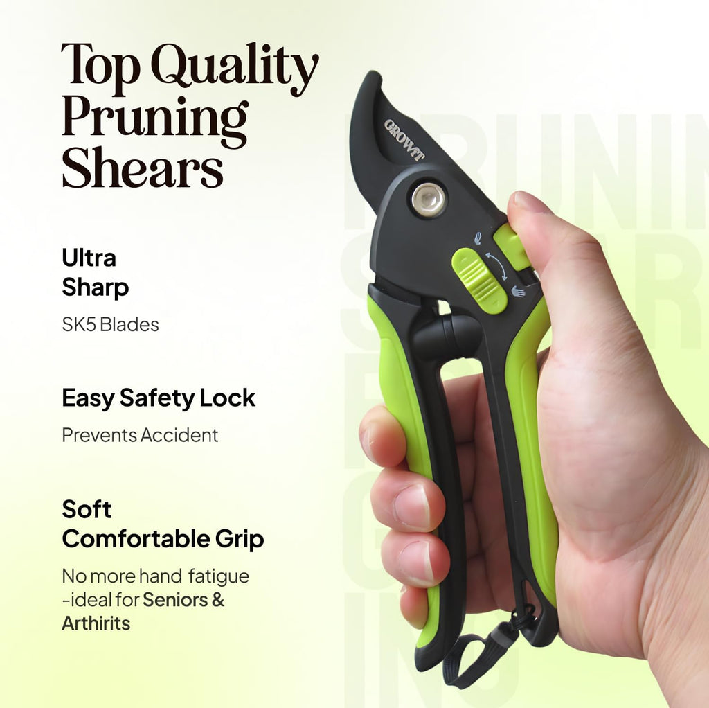 Ultra Sharp Pruning Shears Hedge Clipper – Cuts 3X Easier, Dual-Size Opening, Weak Hand Arthritis Clippers, Rust-Resistant Pruner, Effortlessly Cuts