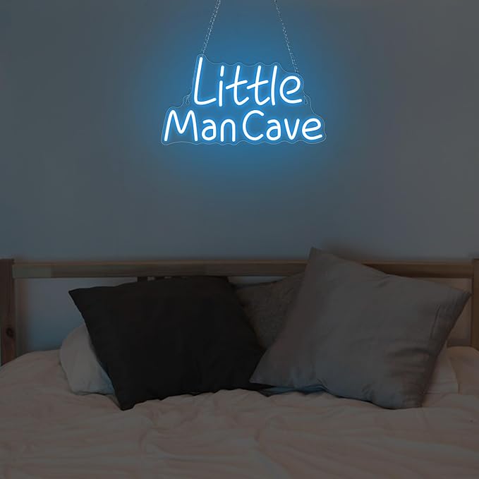 YuanDian Little Man Cave Neon Sign, Neon Lights for Bedroom Gamer Room Wall Decor, Gift Ideas for Teen Boys Nephew Son Grandson
