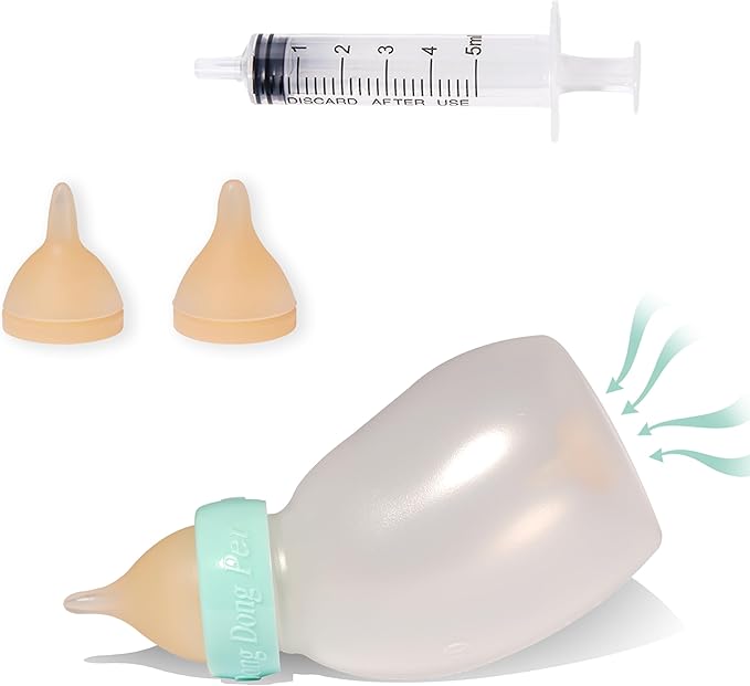 Doggiema Kittens Feeder Bottle, Silicone Feeding Nipple and Syringes by Doggiema