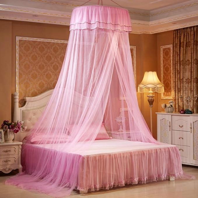 Breathable Round Canopy Lace Princess Net Bed Curtain Netting ()