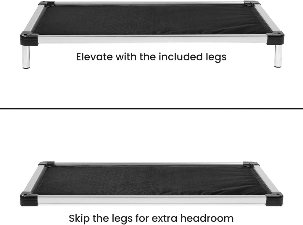 K9 Ballistics Chew Proof Armored Padded Dog Crate Bed, Virtually Indestructible, Legs Included (Obsidian Black, Medium (35" L x 22" W x 4.5" H))