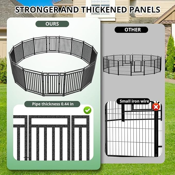 Dog Playpen Dog Fence Outdoor for Yard 47" H - Image 3
