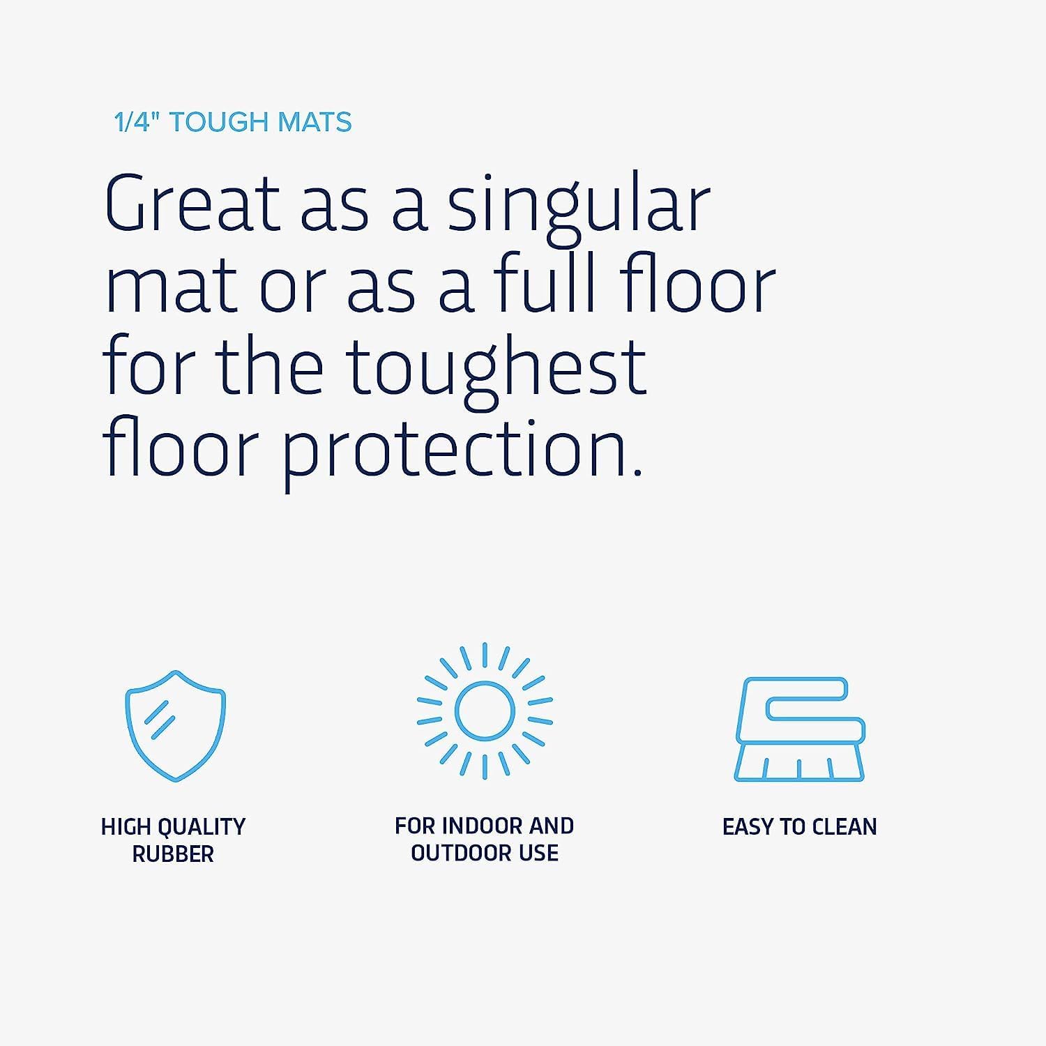Flooring Inc's 1/4" Thick Tough Rubber Flooring Roll | Flexible Recycled Rubber Floor Mats for Home Gym | Heavy Duty Rubber Mat for Home Gyms, Sheds, Horse Stall Mat or Trailer