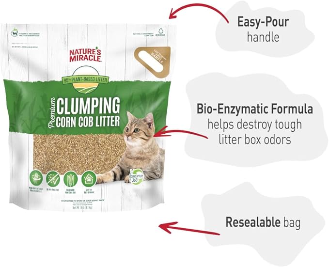 Nature's Miracle Premium Clumping Corn Cob Litter, Tough Odor Bio-Enzymatic - Image 7