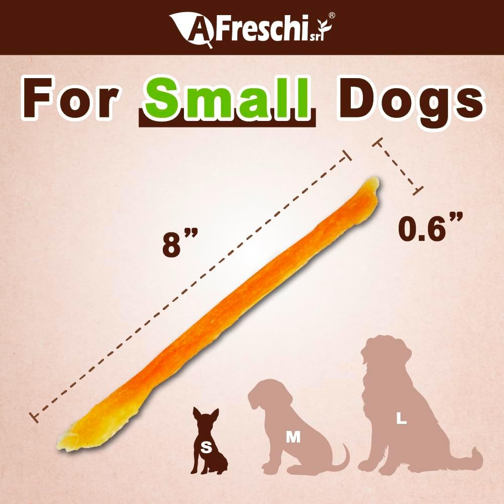 Afreschi Natural Turkey Tendon Strip 10oz, USA-Sourced Turkey Tendon, All Natural Puppy Chew, Hypoallergenic, Rawhide Alternative