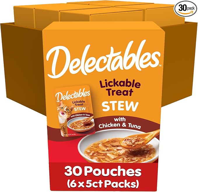 Delectables Lickable Treat Stew Chicken & Tuna, Food Topper, Grain-Free by Delectables
