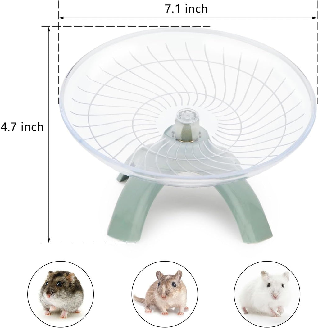 Hamster Wheel Silent Hamster Exercise Wheel Running Spinner Hamster Flying Saucer for Hamsters Gerbils Mice and Other Small Pets (Dark Grey)