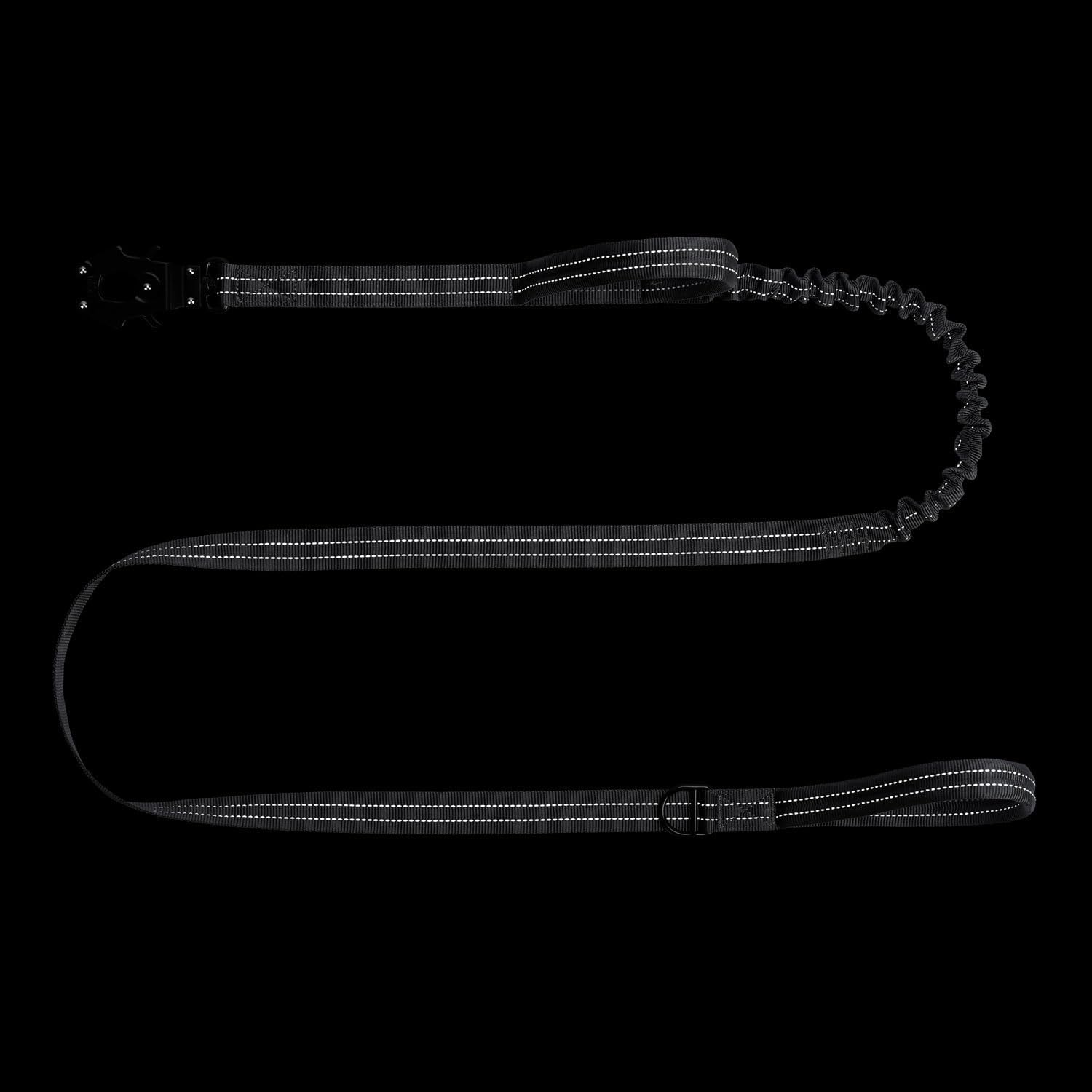 ICEFANG Tactical Dog Leash,K9 Training Walking Bungee Lead with 2 Control Handle,Heavy Duty Quick Release Metal Clasp,for Medium Large Breed (Reflective Grey, 6 FT)
