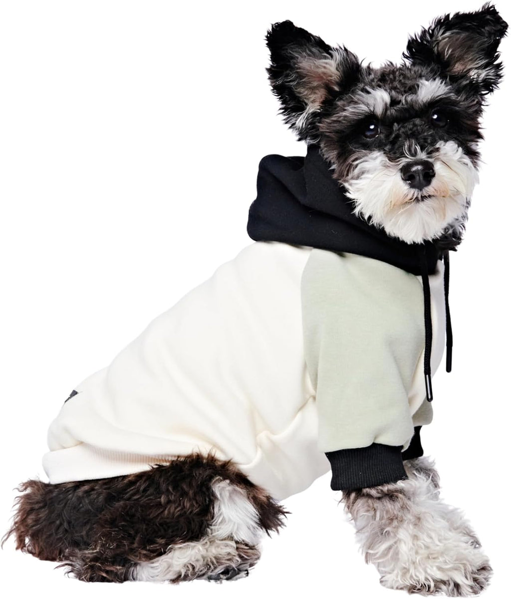 Spark Paws Dog Hoodie – Premium Dog Sweater for Small, Medium, and Large Dogs | Warm Outfits for French Bulldogs, Pitbull, Puppy, Winter Jacket Alternative - Olive Cream - S