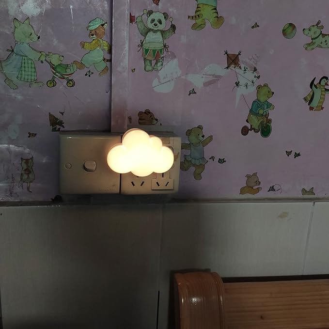 AUSAYE 4Pack Sensor LED Night Light Plug in Lamp Cloud Night Light Mini Pretty Night Lights for Adults Kids NightLight White