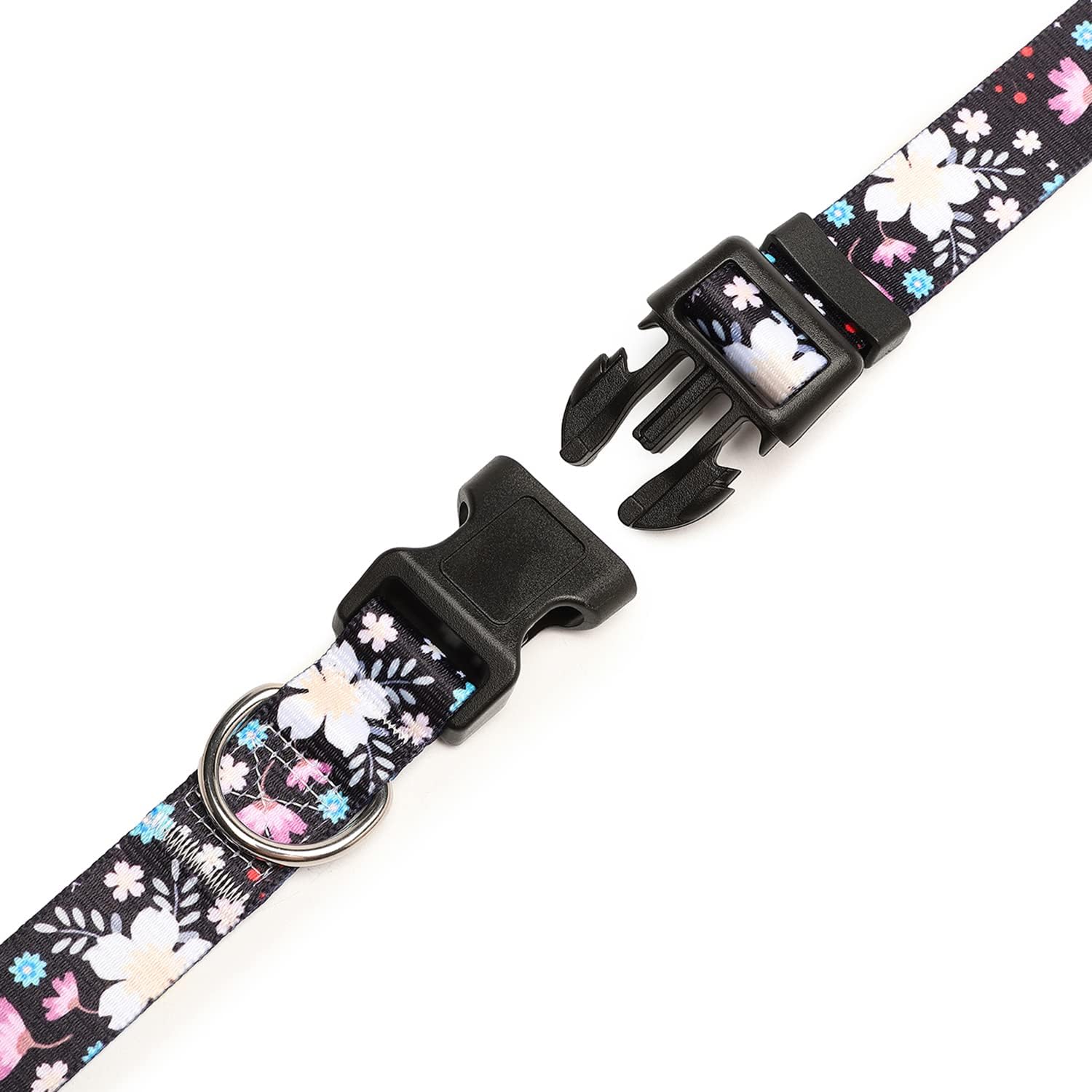 Mercano Adjustable Dog Collar - Special Design Patterns, Soft Nylon Comfortable Durable Pet Collar for Small Medium Large Dogs (XS, Floral White)