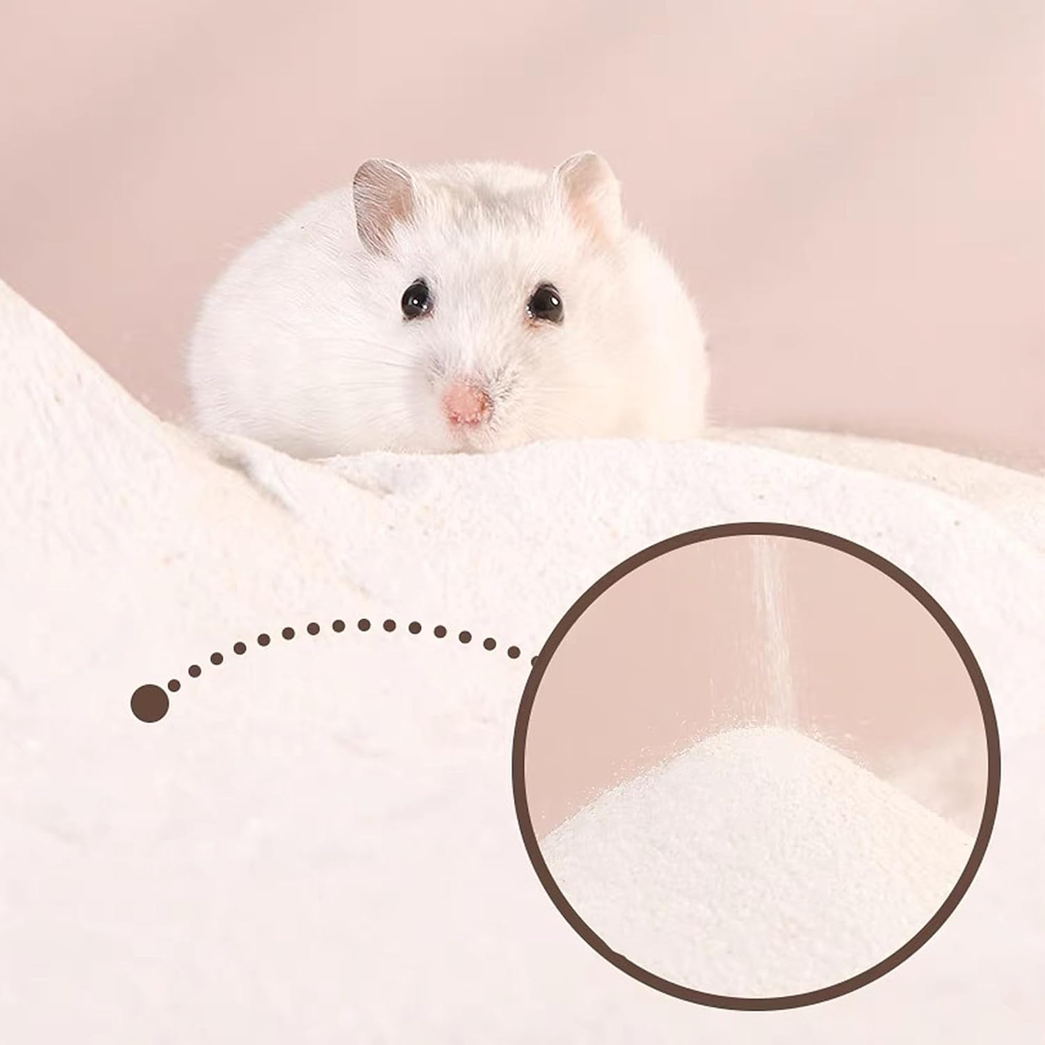 DR.DUDU Hamster Bath Sand, 2.8lb Dust Free Desert Sand or Potty Litter Sand for Hamster Chinchillas Gerbil Syrian Mice Small Animals (White)