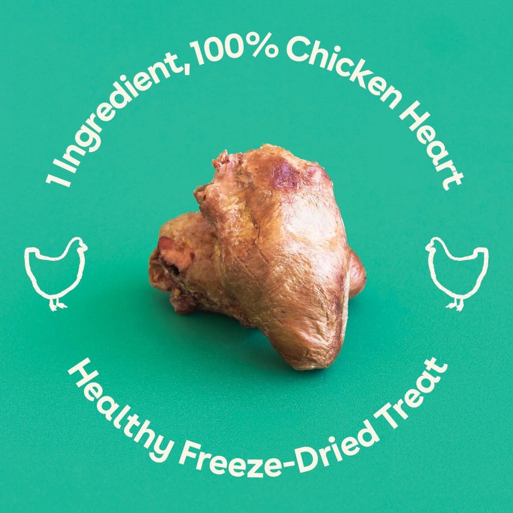Pupford Freeze Dried Chicken Hearts Treat for Dogs & Puppies - Healthy, Natural, Single Ingredient Dog Treats - Made in USA (2.75 oz)