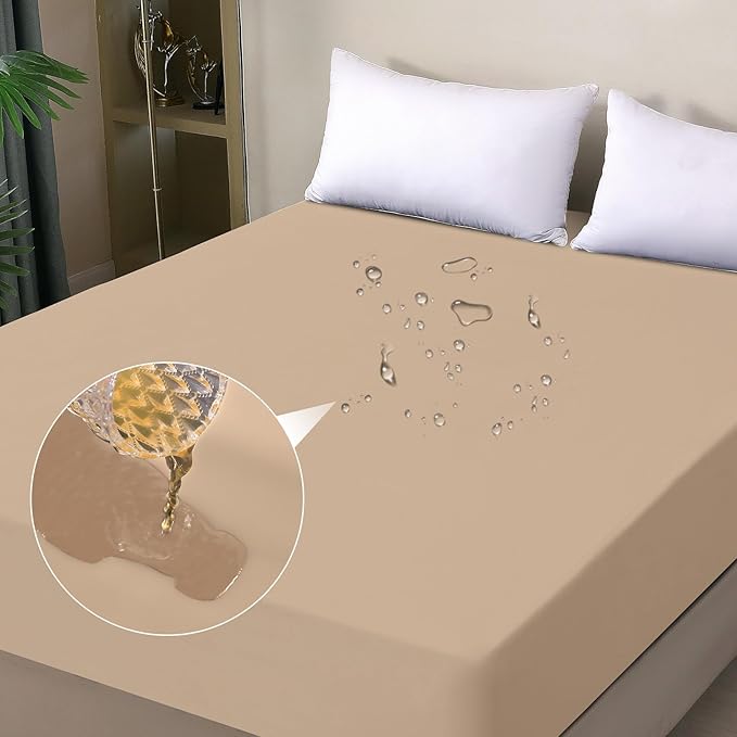 Waterproof Mattress Protector Queen, Fitted Sheet Style Breathable Mattress by OHANO