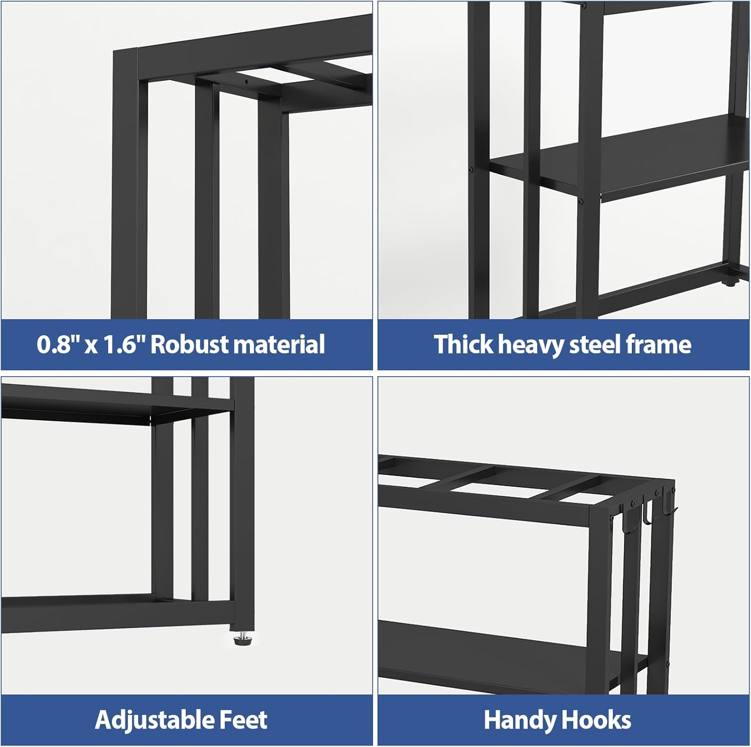 30.7" W x 13" Inch for 20-29 Gallon Long Fish Tank Stand With Storage Shelf, Aquarium Stand With Hooks,Heavy Duty Metal Turtle Reptile Tank Stand, Easy Assemble
