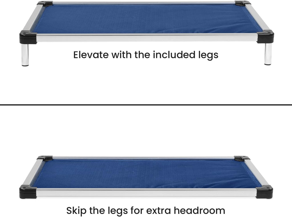 K9 Ballistics Chew Proof Armored Padded Dog Crate Bed, Virtually Indestructible, Legs Included (Blue, XX-Large (50" L x 33" W x 8" H))