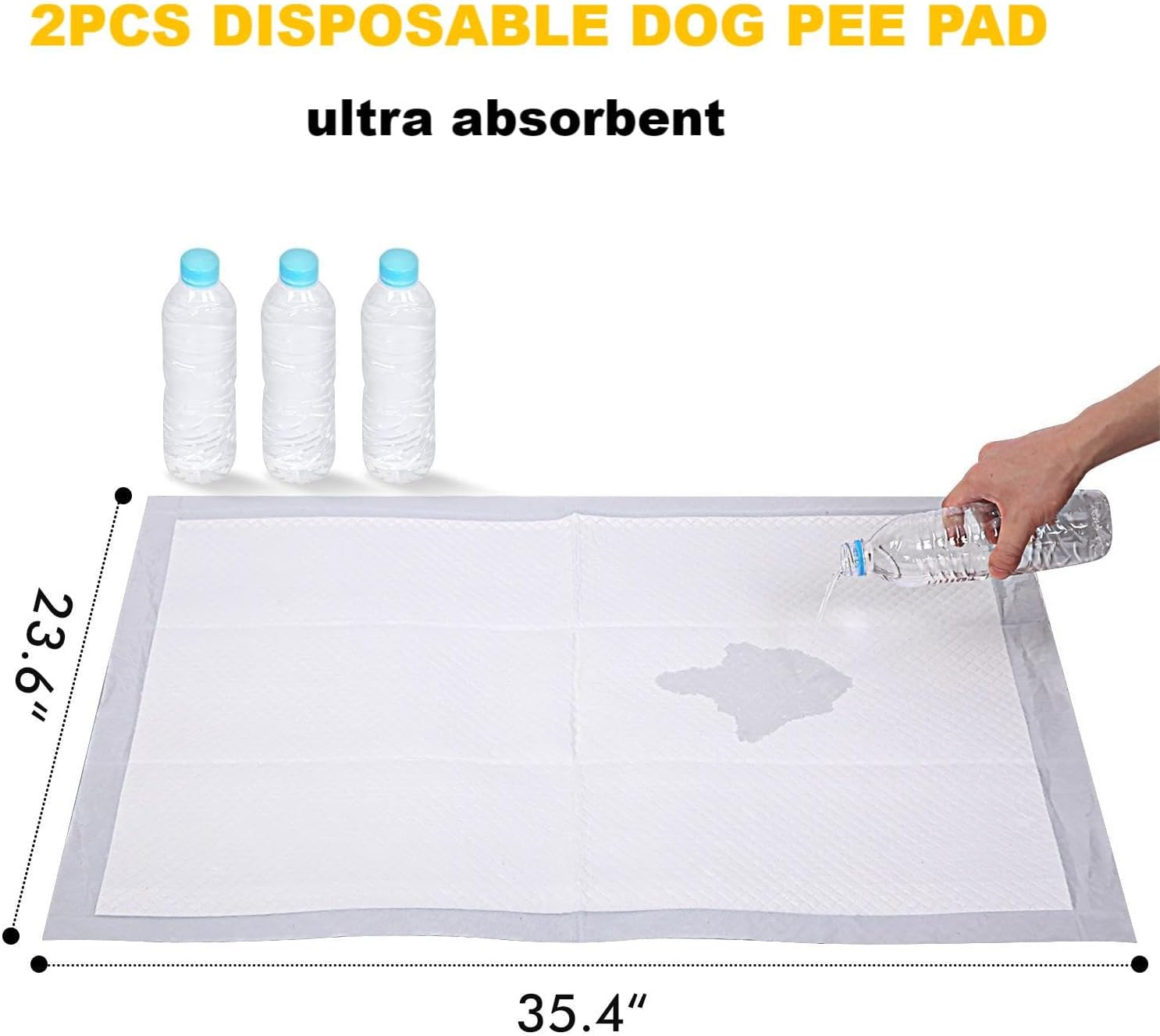 MEEXPAWS Dog Grass Pad with Tray Medium, Artificial Grass Pad for Dog Potty with Tray New Generation Instant-Penetration, Dog Litter Box for Balcony, Dog Potty Grass Hemmed Edge, Disposable Pee Pad