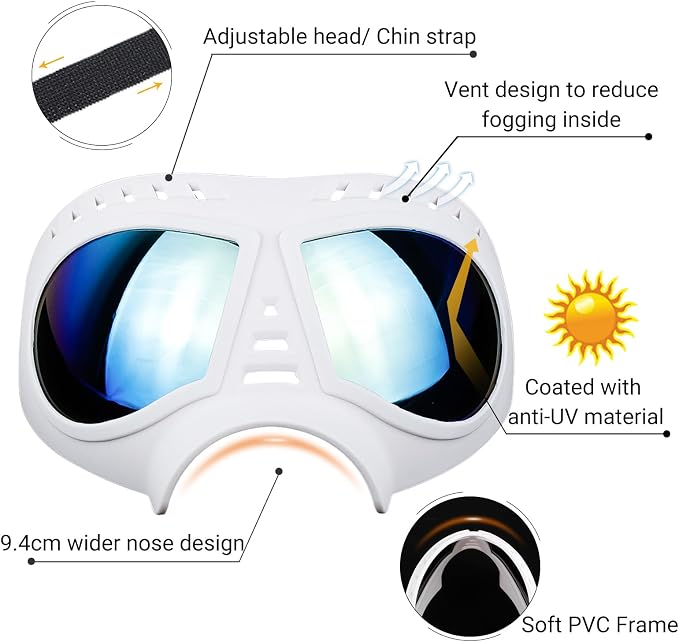 Namsan Dog Goggles for Large Dogs, Wide Snout & Soft Frame, Tactical Driving - Image 3