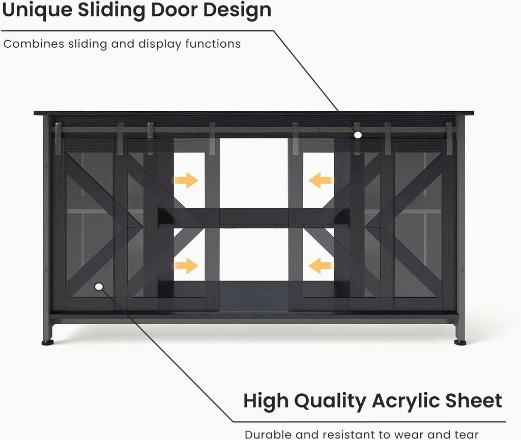 55-75 Gallon Aquarium Stand Heavy Duty Steel Frame, Fish Tank Cabinet with Accessories Storage for Reptile Terrarium & Turtle Tank - 1000lbs Capacity (Black)