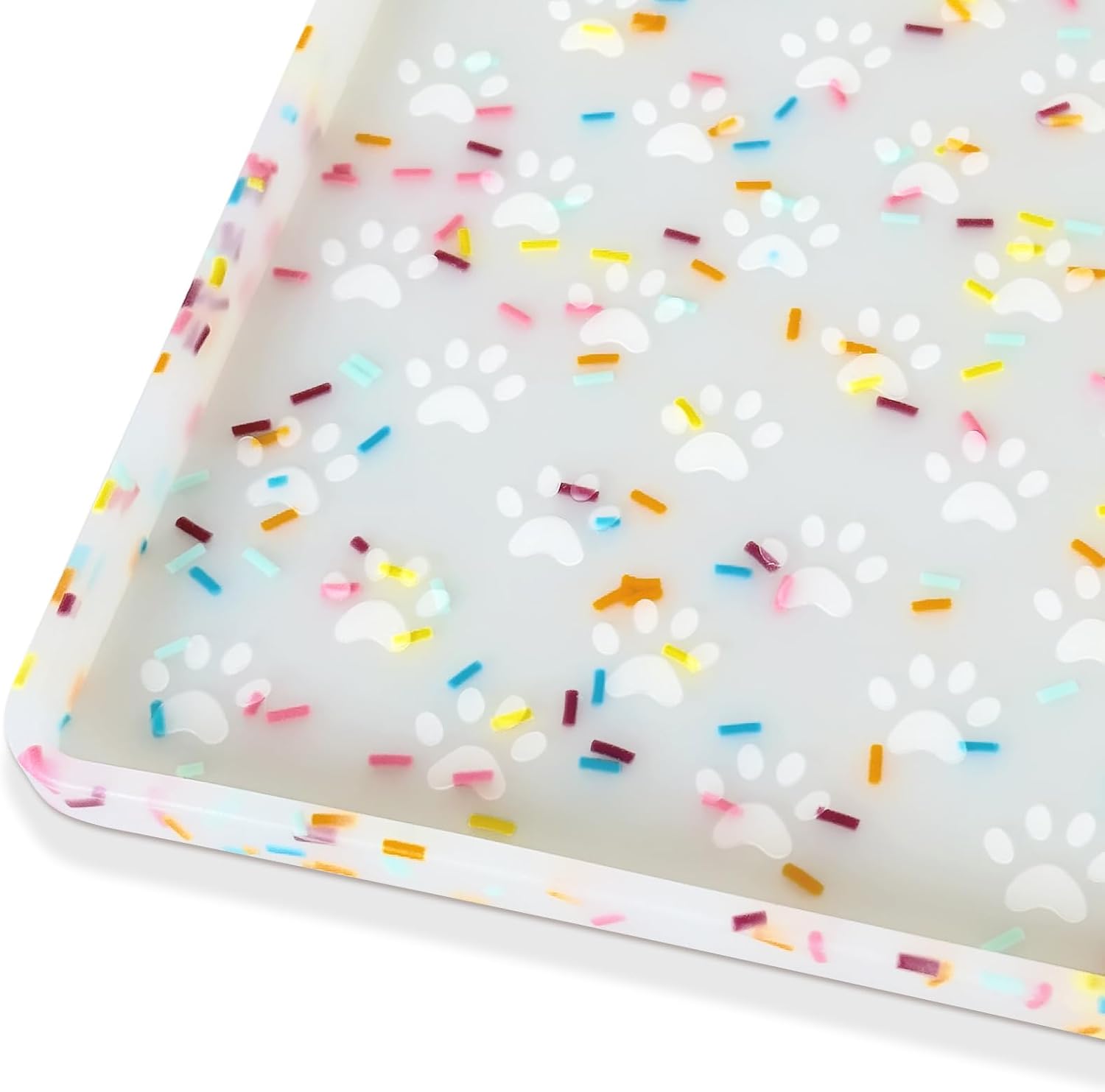 Ptlom Dog Food Mat Anti-Slip Dog Bowl Mats for Food and Water, Waterproof Pet Placemat Prevents Messy Spill to Floor, Silicone Puppy Feeding Tray for Small, Medium and Large Dogs Cats