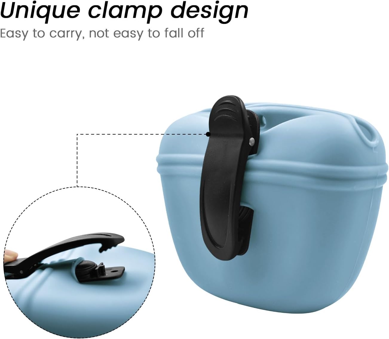 AUDWUD Silicone Dog Treat Pouch,With Dog Training Clicker,Clip on Portable Training Container,Convenient Magnetic Buckle Closing and Waist Clip