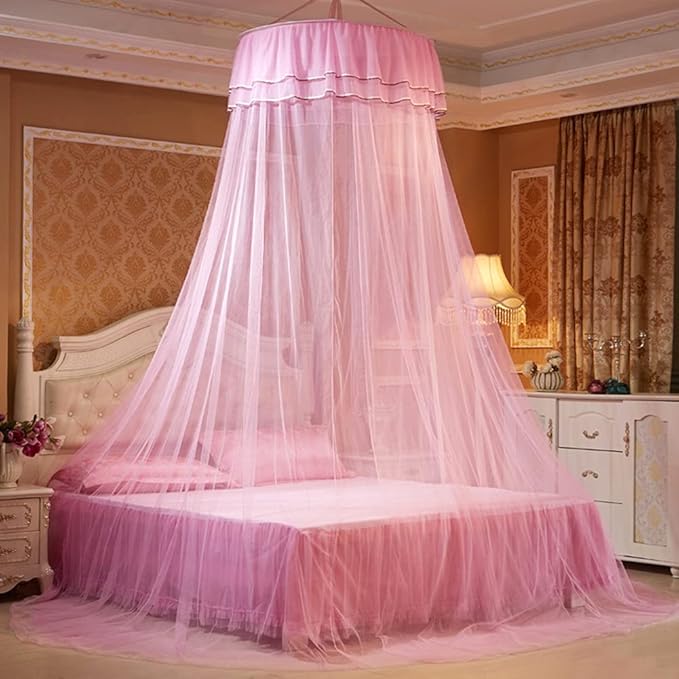 Breathable Round Canopy Lace Princess Net Bed Curtain Netting ()