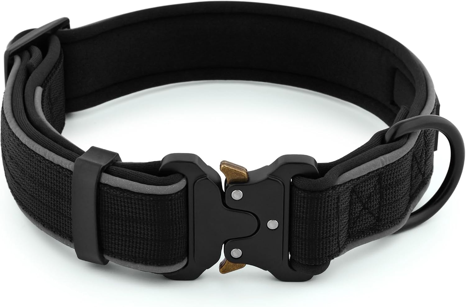 Plutus Pet Tactical Dog Collar, Reflective, Adjustable Heavy Duty Dog Collar, Soft Padded and Comfortable, for Small Medium and Large Dogs (Black, XS)