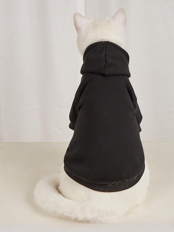 QWINEE Basic Dog Hoodie Sweatshirt Puppy Sweater Warm Cat Costumes Pet Clothes - Image 6