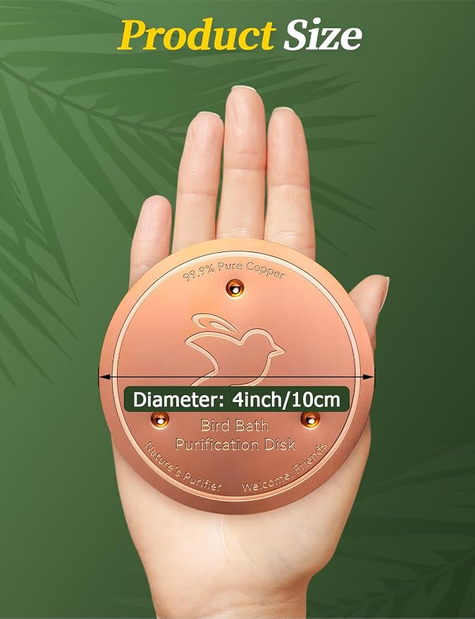 Mellbree 3-Pack Bird Bath Copper Disk, 0.6mm Reinforced 99.99% Pure Copper - Image 7