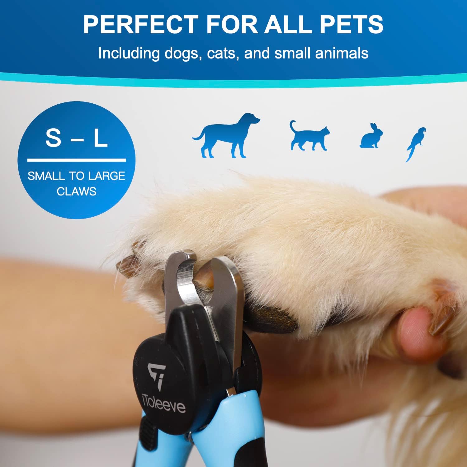 LED Dog Nail Clipper with Light, Illuminates Nails or Bloodline for Safe and Easy Trimmers, Extra Sharp for Thick Nails, Quick Sensor, Avoid Over Cutting Toenail, for Cats & Dogs